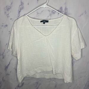 Lulu's Women’s White Cropped Signorina Top Sz XL